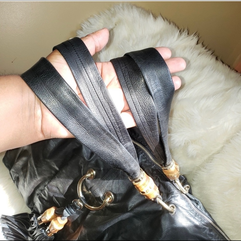 Gucci black lambskin tassel leather hobo - Picture 5 of 7